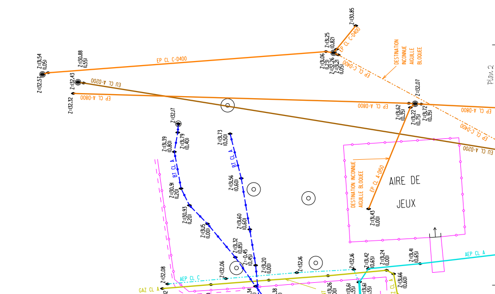 Cartographie de réseau enterré : plan géoréférencé.